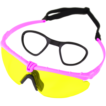 Battle Pro's Pink-Yellow - w/Insert Protective Eyewear