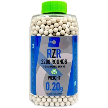 RZR Airsoft BBs Biodegradable (2200R Bottle) (0.20g) (White)