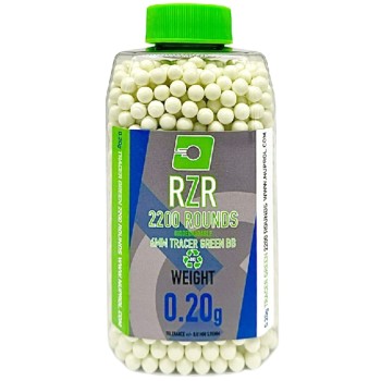 RZR Airsoft BBs Biodegradable Tracer (2200R Bottle) (0.20g) (Green)