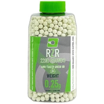 RZR Airsoft BBs Biodegradable Tracer (2200R Bottle) (0.25g) (Green)