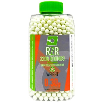 RZR Airsoft BBs Biodegradable Tracer (2200R Bottle) (0.30g) (Green)