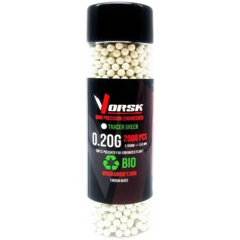 Airsoft BBs Biodegradable Tracer (2000R Bottle) (0.20g) (Green)