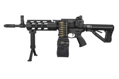 CM16 LMG AEG Rifle (Black|Black Camo)