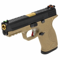 Big Bird E-Force Vented Tan (Black-Gold) GBB Airsoft Pistol