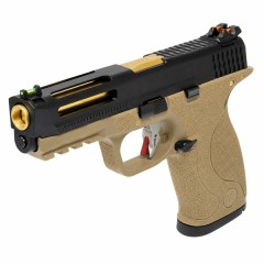 Big Bird E-Force Vented Tan (Black-Gold) GBB Airsoft Pistol