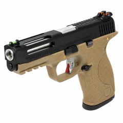 Big Bird E-Force Vented Tan (Black-Silver) GBB Airsoft Pistol