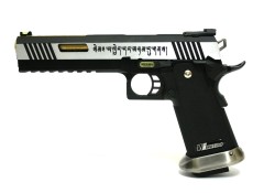Hi-Capa 6.0 IREX GBB Pistol (Slide Text) (Silver|Black) (Gold Barrel)