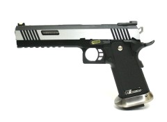 Hi-Capa 6.0 IREX GBB Pistol (No Text) (Silver|Black) (Gold Barrel)