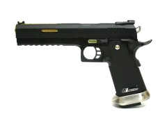 Hi-Capa 6.0 IREX GBB Pistol (No Text) (Black) (Silver Barrel)