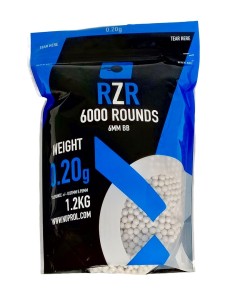 RZR Airsoft BBs (6000R Resealable Bag) (0.20g) (White)