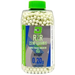 RZR Airsoft BBs Biodegradable Tracer (2200R Bottle) (0.20g) (Green)
