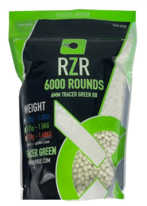 RZR Airsoft BBs Tracer (6000R Resealable Bag) (0.20g) (Green)