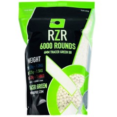 RZR Airsoft BBs Tracer (6000R Resealable Bag) (0.20g) (Green)