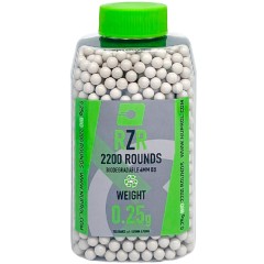 RZR Airsoft BBs Biodegradable (2200R Bottle) (0.25g) (White)