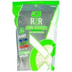 RZR Airsoft BBs Biodegradable Tracer (6000R Resealable Bag) (0.25g) (Green)