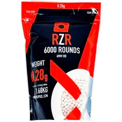 RZR Airsoft BBs (6000R Resealable Bag) (0.28g) (White)